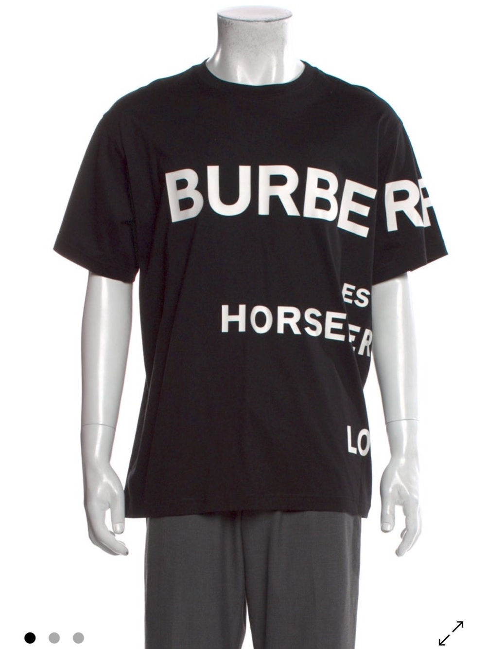Burberry Black Tee with White All-Over Lettering